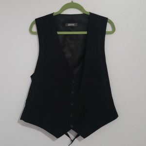 Men's Black Pinstripe Vest
